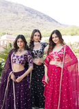 Latest Georgette Embroidered Work Dark Pink Beautiful Lehenga Choli