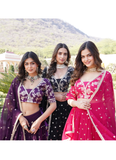 Fascinating Sequence Heavy Embroidered Wine Georgette Lehenga Choli