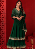 Zari Embroidered Work Georgette Green Lehenga Choli For Mehendi