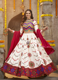 Traditional Thread Work Viscose Rayon White Chaniya Choli