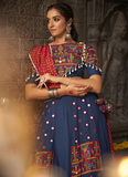 Traditional Work Navy Blue Rayon Navratri Chaniya Choli