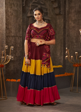 Viscose Rayon Multi Color Plain Chaniya Choli For Navratri