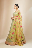 Amazing Pista green Georgette lehenga with sequin zari embroidery work