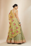 Amazing Pista green Georgette lehenga with sequin zari embroidery work