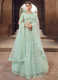 Light Blue Color Soft Net Women Lehenga Choli Set