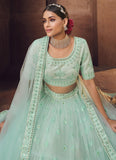 Light Blue Color Soft Net Women Lehenga Choli Set