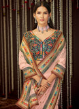 Simple Wedding Wear Pink Georgette Saree With Embroidery Work
