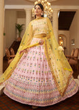 Pretty Light Pink Georgette Embroidery Work Lehenga Choli