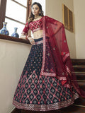 Stylish Teal Blue Georgette Party Wear Lehenga Choli