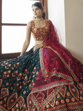 Green Designer Lehenga Choli Party Wear Gota Patti Embroidered Lehnga