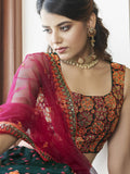 Green Designer Lehenga Choli Party Wear Gota Patti Embroidered Lehnga