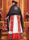 Black and White Gamthi Embroidery Work Garba Chaniya Choli