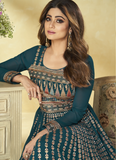 Teal Green Pure Georgette Anarkali Suits for Wedding