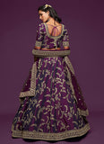 Wedding Wear Art Silk Embroidery Work Purple Lehenga Choli