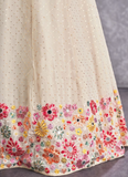 Amazing Georgette Floral Thread Work Beige Lehenga Choli Set