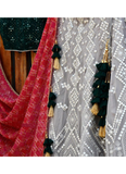 Amazing Party Wear Foil Mirror Grey Georgette Lehenga Choli