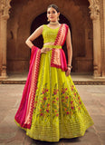 Buy Green Sequence Work Georgette Lehenga Choli For Wedding