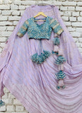 Light Purple Color Georgette Lehenga Choli With Embroidery Work