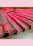 Pretty Pink Color Satin Wedding Lehenga For Women