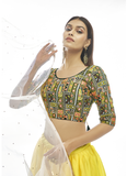 Yellow Color Satin Georgette Double Shaded Lehenga Choli