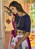 White color Muslin Cotton Navratri Chaniya Choli