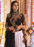 Navratri Special Black And White Mirror Work Chaniya Choli