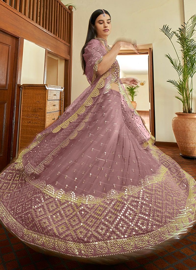 Party Wear Faux Georgette Onion Designer Lehenga Choli