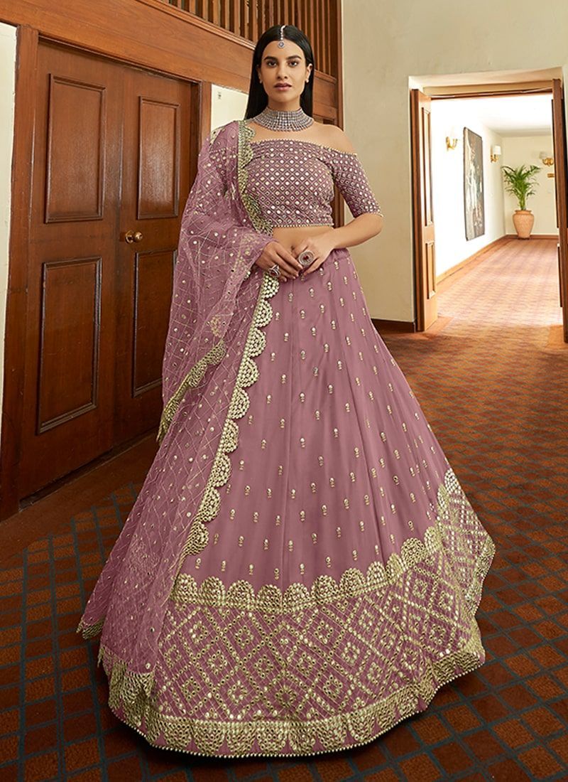 Party Wear Faux Georgette Onion Designer Lehenga Choli