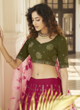 Wedding Special Deep Pink Georgette Lehenga For Sangeet