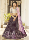 Latest Designer Purple Georgette Flared Lehenga Choli