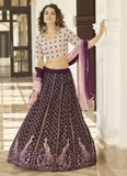 Latest Designer Purple Georgette Flared Lehenga Choli