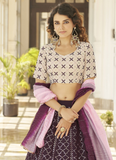 Latest Designer Purple Georgette Flared Lehenga Choli