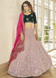 Designer Dusty Pink Georgette Lehenga For Wedding Party