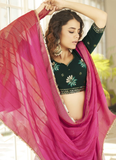 Designer Dusty Pink Georgette Lehenga For Wedding Party