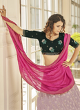Designer Dusty Pink Georgette Lehenga For Wedding Party
