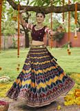 Multi Color Muslin Cotton Navratri Lehenga Choli