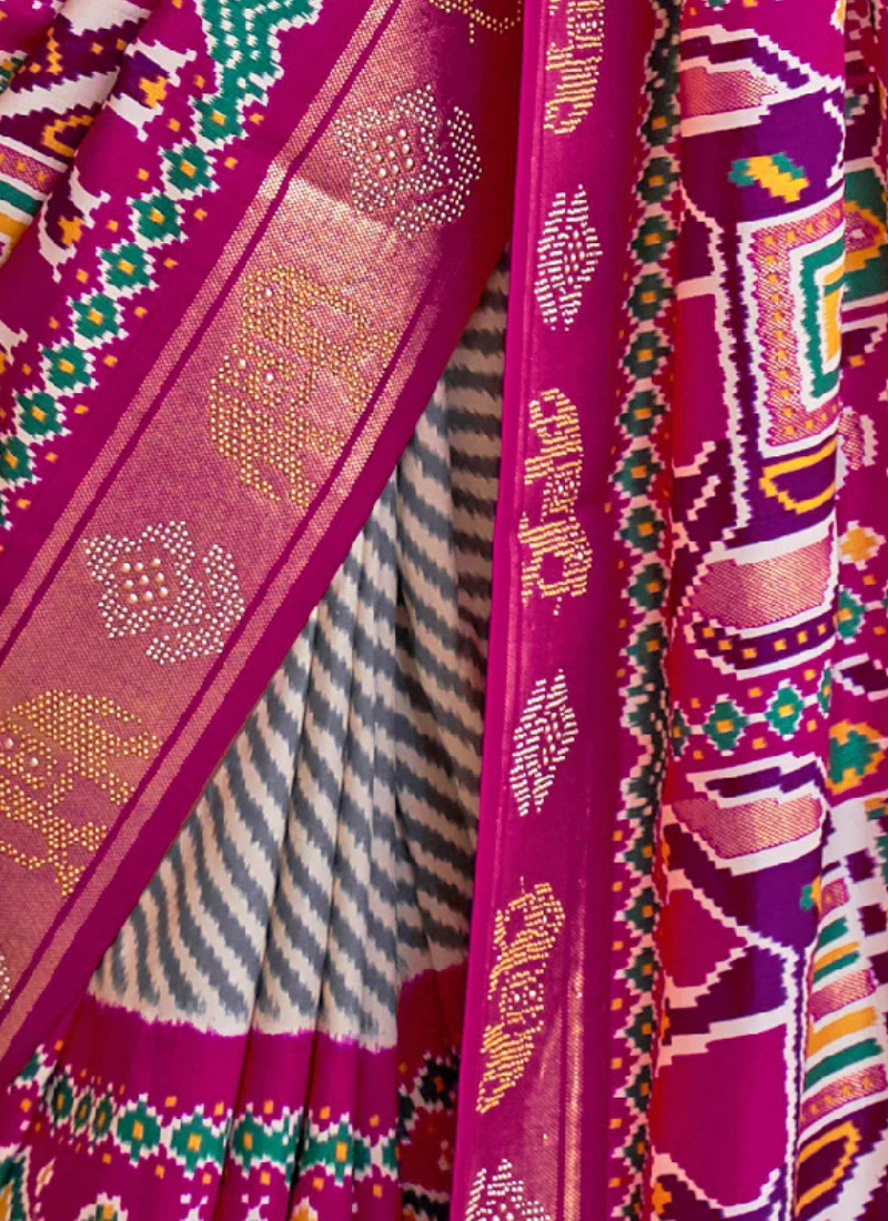 Ceremonial Thread Weaving Patola Silk Saree for Wedding