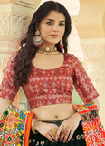 Charming Thread Work Dark Green Georgette Lehenga Choli