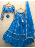 Upcoming Season Blue Color Faux Georgette Latest Lehenga Design