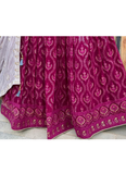 Enhanced Thread Sequence Georgette Fabric Purple Lehenga