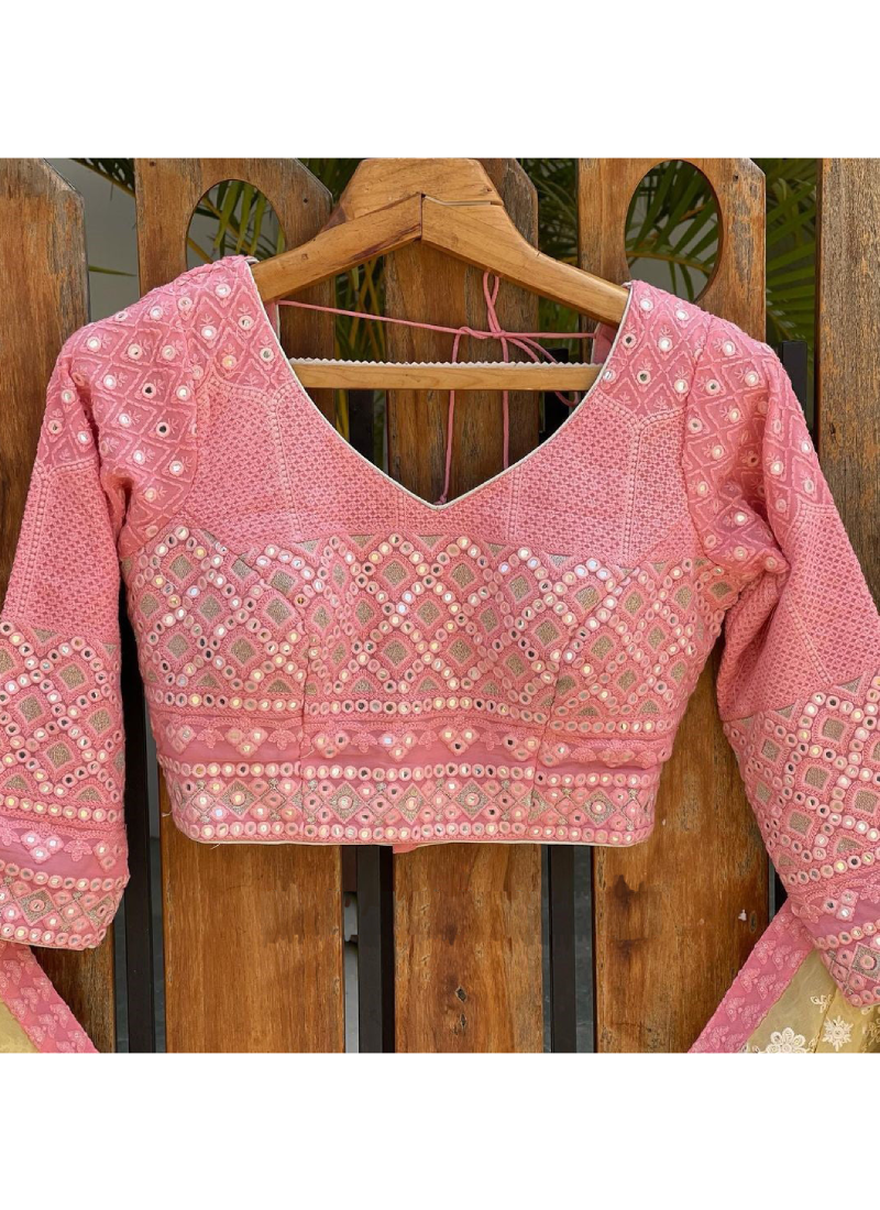 Incredible Georgette Sequence Work Pista Green Lehenga Choli