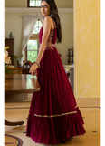 Wine Ruffle Style Lehenga With Real Mirror Work Fancy Blouse