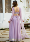 Plain Gota Patti Work Georgette Light Lavender Lehenga Choli