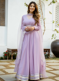 Plain Gota Patti Work Georgette Light Lavender Lehenga Choli