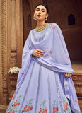 Prettiest Lavender Floral Embroidered Georgette Lehenga Choli