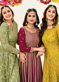 Magenta Pink Georgette Thread Work Long Anarkali Dress