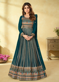 Teal Green Pure Georgette Anarkali Suits for WeddingTeal Green Pure Georgette Anarkali Suits for Wedding