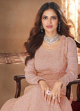 Wedding Wear Real Georgette Pink Party Wear Anarkali Suit Online