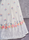 Sequence Work Pearl White Georgette Lehenga Choli For Wedding