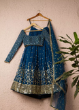 Blue Color Georgette Indian Wedding Heavy Lehenga Choli
